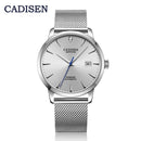 CADISEN, relojes para hombre, reloj de pulsera mecánico automático MIYOTA 9015, reloj de lujo con diamantes reales, reloj de cristal de zafiro curvo