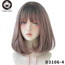 7JHH WIGS Natürliche, bequeme, synthetische Perücke für Frauen, schwarze Schulter, glattes Haar, 35,6 cm, modische Frisur-Perücke