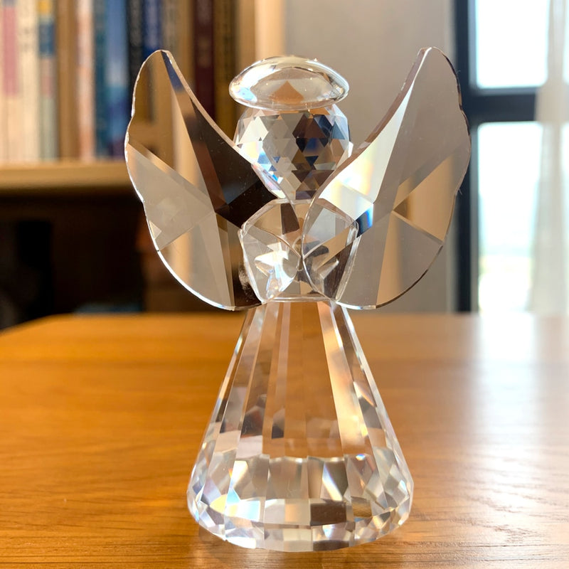 Crystal Glass Angel Figurines Craft Lovely Crystal Angel Ornament Home Table Wedding  Decor Great Kids Christmas Gifts