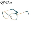 QPeClou Unique Vintage Cat Eye Glasses Women 2019 Retro Metal Cateye Eyeglasses Frames Female Clear lens Optical Oculos Gafas