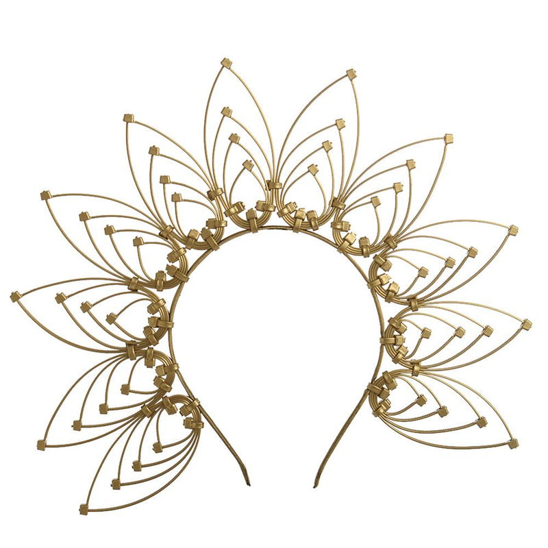 Diosa Halo Crown Sunburst Plastic Gold Met Gala Angel Spike Headpiece Cosplay Accesorios