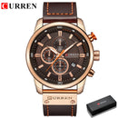 Reloj de marca CURREN, relojes deportivos de cuero para hombre, reloj de pulsera militar de cuarzo para hombre, reloj cronógrafo para hombre, reloj Masculino