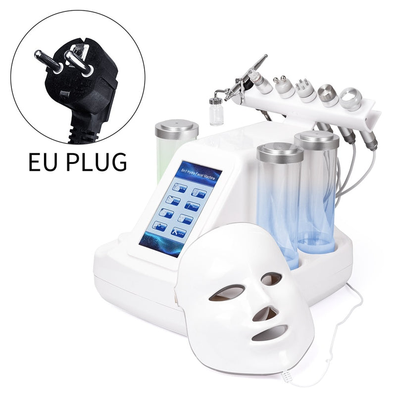 7 en 1 Hydra Dermabrasion Peel Clean Cuidado de la piel BIO Light RF Vacío Cara Limpieza de la piel Hydro Water Oxygen Jet Peel Machine