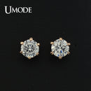 UMODE Roségoldfarbene 6 Krappen funkelnde 0,5 ct Cubic Zirkonia Cubic Zirconia Post CZ Ohrstecker JE0137A