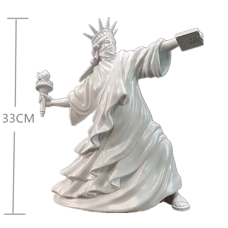 Modern Art Statue of Liberty Throw Torch Riot of Liberty Fine Art London Art Fair Resin Sculpture Home Decor Best Gift