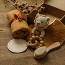 Let's Make 1set Baby Stuff Toalla de baño Manta de algodón Cepillo Productos de regalo para niños Juguete Caja de sonajero de ganchillo Regalo de Navidad