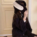 Hasenohren Hoodies Frauen Reißverschluss Sweatshirts Mantel Lange Laterne Ärmel Mit Kapuze Lolita Niedliche Süße Mädchen Harajuku Warm Baggy Outfits