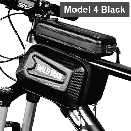 WILD MAN Waterproo Bicycle Phone Bag Top Tube Frame Bag Cycling Front Beam Bag Phone Holder For 6.5 inch Touch Screen Bike Bag