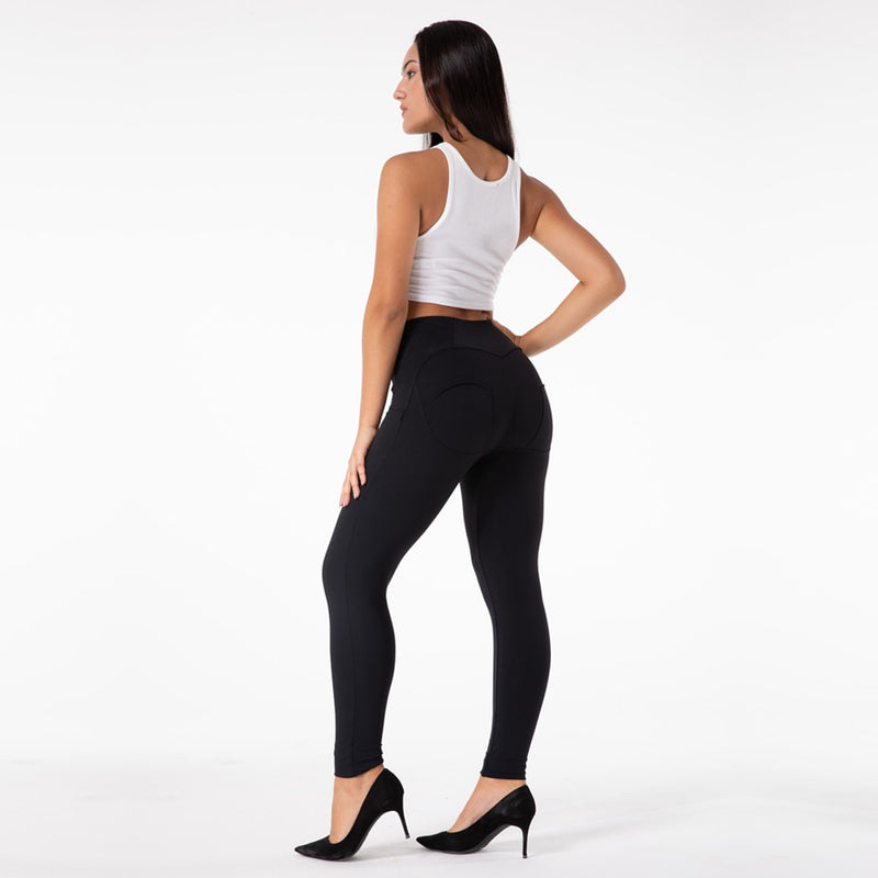 Pantalones de Yoga suaves Melody, mallas de entrenamiento de cintura alta, mallas activas, mallas de gimnasio negras, pantalones moldeadores de cuerpo, mallas de Yoga para mujer