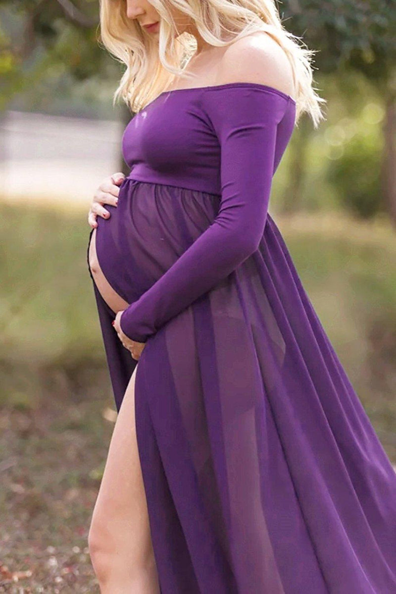 Lange Umstandskleider für Fotoshooting Chiffon Schwangerschaftskleid Fotografie Requisiten Maxikleid Kleid für schwangere Frauen Kleidung 2020