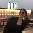 Titan mit 18 Karat Gold Geo Wide Statement Ohrringe Punk Party Kleid Runway T Show Gothic Rare Korean Japan INS Boho Top