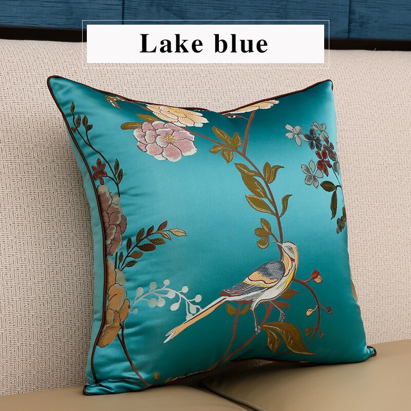 High precision embroidery jacquard pillow case mahogany sofa cushion pillowcase headboard large back pillow back cover customize