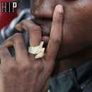 Hip Hop CZ Steine ​​Bling Blitz Ringe Tready Kubikzirkon Iced Out Kupfer Zirkon Persönlichkeit Ring für Männer Schmuck