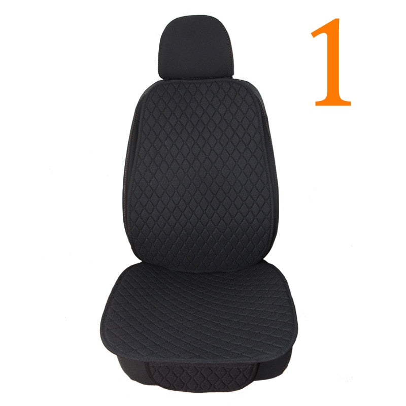 Funda protectora de verano para asiento de coche, cojín de asiento de lino para respaldo delantero y trasero de lino automático, almohadilla para Interior automotriz, camión, Suv, furgoneta