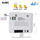 KuWFi 4G-Router-SIM-Karte 300 Mbit / s entsperrter 4G-CPE-WLAN-Router 150 Mbit / s CAT4 Mobiler WLAN-Hotspot mit Sim-Kartensteckplatz 4 LAN-Ports