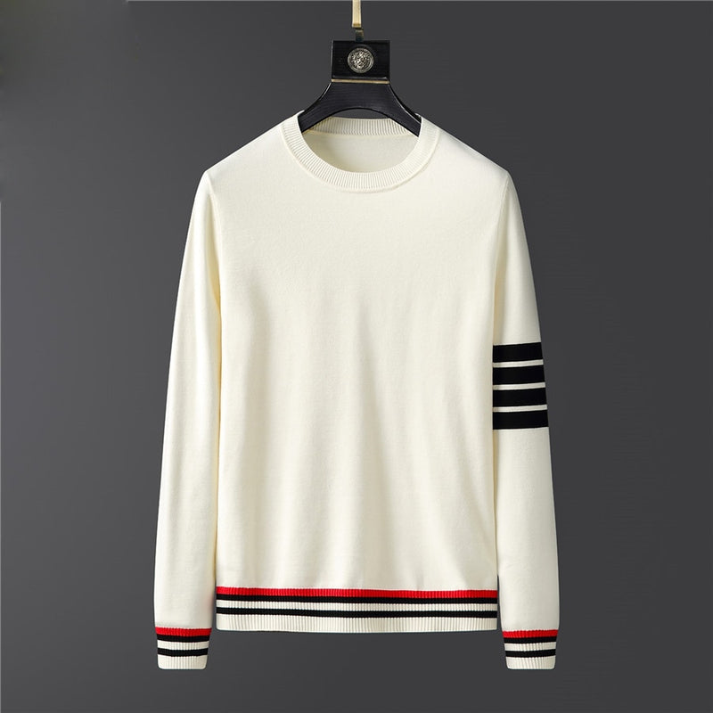 2022 Sweater Mens Clothes Fall Winter Men Clothing Long Sleeve Knitted Pullover Plus Size Striped High Quality Korean Style Tops