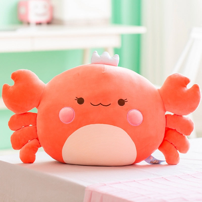 Soft Crab Reading Pillow 55cm Animal Plush Toys Girl Boy Creative Stuffed Animal Cushion Sleeping Dolls for Kids Birthday Gift