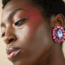 Pauli Manfi New Fashion Damen Strass Multicolor Ohrringe Elegante Damen Persönlichkeit Super große Ohrstecker