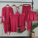 Albornoz Kimono Sexy para mujer, camisón de satén, ropa para el hogar, ropa interior de retazos de encaje sedoso, camisón de lencería íntima, ropa de dormir