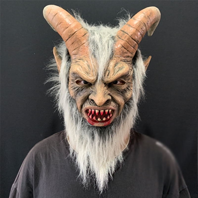Takerlama película Lucifer máscaras diablo película Cosplay máscara de látex Halloween Horrorible cuerno máscara adulto disfraz fiesta utilería