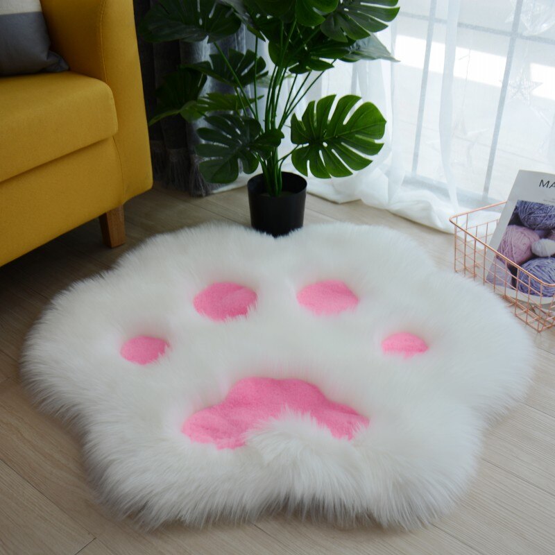 Cute Cat Paw Pattern Soft Plush Carpet Home Sofa Coffee Table Floor Mat Bedroom Bedside Decorative Carpe t Christmas gifts