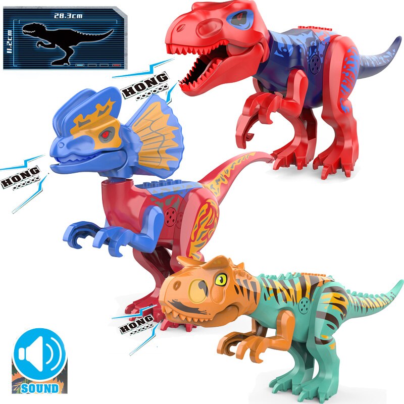 New Jurassic Dinosaur Rainforest Animals DIY Blocks Dinosaurs Mini Models Building Blocks Bricks Kid Dino Toys For Children