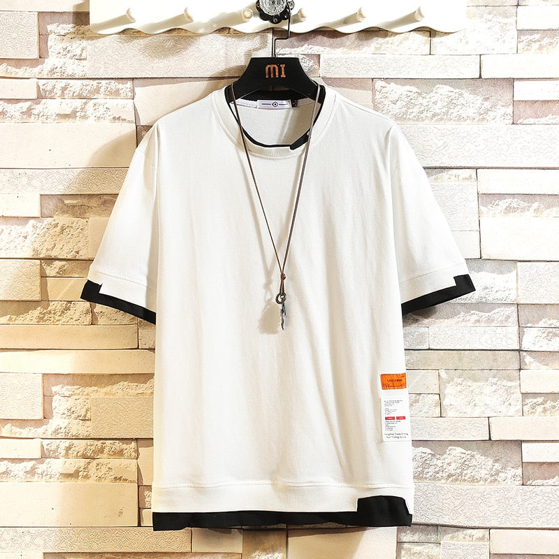 Short Sleeve T Shirt Men 2022 Summer Loose Tshirt Top Tees Fashion Clothes Plus OVERSize M-4XL 5XL O NECK