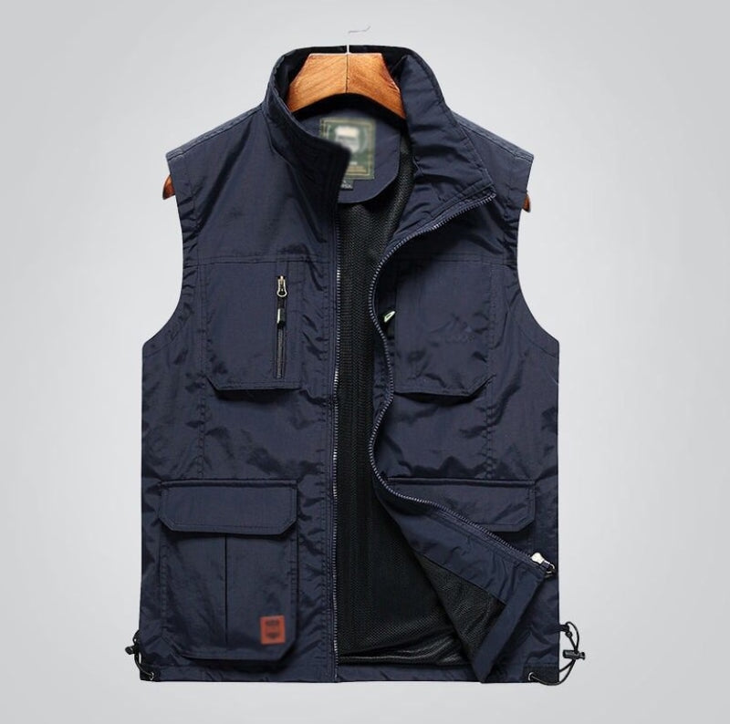 Quick dry Multi-Pockets Classic Waistcoat Male Sleeveless Unloading Solid Coat Work Vest Photographer Tactical Masculino Jackets