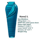 AEGISMAX M2 neues Upgrade Ultralight Mummy 95% White Gänsedaunenschlafsack Outdoor Camping Wandern Vollständig gefütterte Struktur