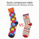 Heißer Verkauf Männer Socken 2020 Neue Bunte Geschenke für Männer Baumwolle Herren Socken Geometrische Gitter Klassische Glückliche Business Casual Socken Männer