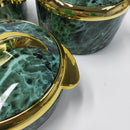 3 Teile/Set 1,5/2/2,5 Liter Marmorgrün Edelstahl Speisenwärmer Behälter Lunchbox Frische Erhaltung Tragbare Aufbewahrung