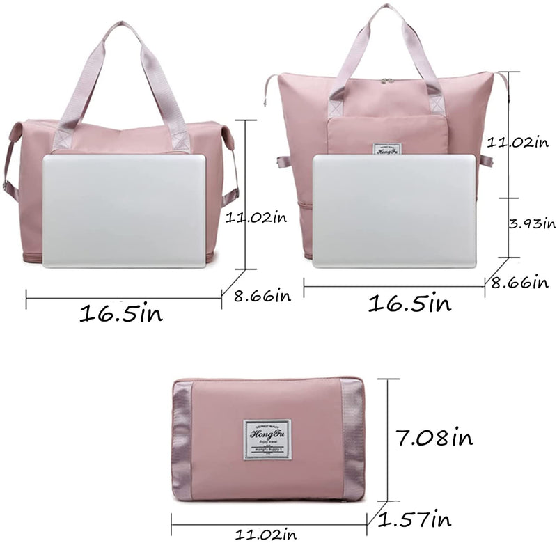 Bolsa de viaje plegable de gran capacidad, bolsa de viaje plegable, ligera, impermeable, para equipaje, bolso de mano, bandolera deportiva para Yoga para mujer