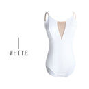 Ballett Trikots für Mädchen Frauen Sexy Ausschnitt Baumwolle Soft Mesh Schwarz Weiß Gymnastik Trikot Ballett Kostüme