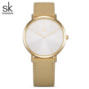 Shengke marca nueva moda estilo Simple superior famosa marca de lujo Reloj de cuarzo mujeres relojes de cuero Reloj Mujer Zegarek Damski