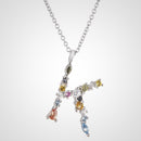 ANDYWEN 925 Sterling Silber 26 Buchstaben Gold Initial AB Anhänger Halskette Dünne lange Kette Verstellbarer Mini PG CZ Schmuck