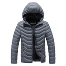 CHAIFENKO Winter Warme Freizeitjacke Parkas Herren Herbst Mode Streetwear Herren Parkas Winddicht Dick Mit Kapuze Dünner Fester Mantel Herren