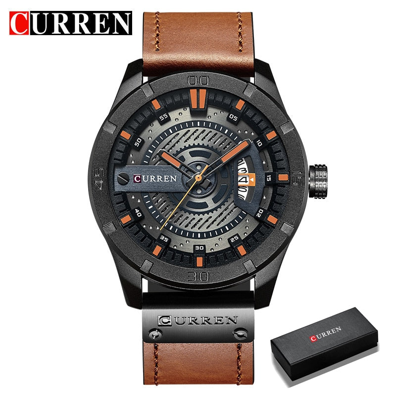 CURREN, moda novedosa, relojes creativos, reloj de pulsera deportivo de cuarzo militar informal, fecha de visualización, reloj Masculino, reloj Hodinky Masculino