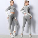 Frauen Yoga Set Gymnastikkleidung Damen Sport Fitnessanzug Laufende Kleidung Yoga Top + Leggings Frauen Nahtlose Gymnastik Yoga BH Anzüge