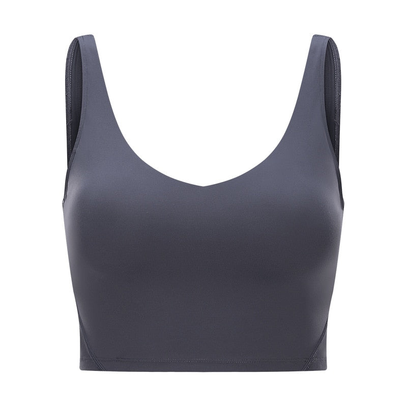 SHINBENE EVERYDAY Cozy Soft Workout Gym Yoga Crop Top Mujeres Naked Feel Padded Athletic Running Fitness Sport Bras Tops