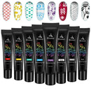 Biutee 8Colors Kit Nail Stamping Gel Polish Set 8ml Stamp Print Oil UV Gel Vanish Soak Off Lack für Nail Art Stamping Plates