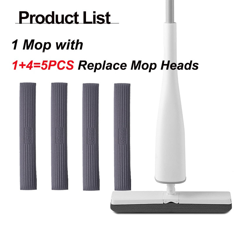 Eyliden Mop180 Grad selbstwringender Mop Squeeze Mop mit PVA-Schwamm-Moppköpfen Bodenwaschmop für Haushaltsreinigungswerkzeuge