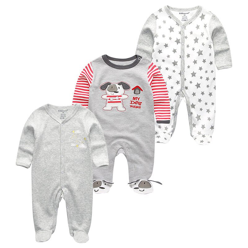 2020 Newborn Cotton 3PCS Baby Boy Clothes Romper Autumn 0-12M Baby Girl Clothes Full Sleeve Girls Baby Clothing Roupas de bebe