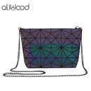 Aliwood Brands Luminous Geometric Damentaschen Kette Umhängetaschen Kupplungen Reisetaschen Make-up Holografische Messenger Bags für Frauen
