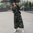 Lose Casual T-Shirt Maxikleid Frauen Sommer 2022 Vestido Mujer Camouflage Kleider mit Seitentaschen für Zuhause Lange Baumwoll-T-Shirts