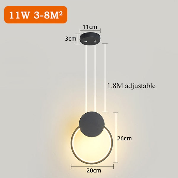 Modern Led Pendant Lights Bedside Bedroom Minimalist Hanging Lamps For Ceiling Background Wall Dining Room Suspension Luminaire