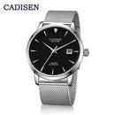 CADISEN, relojes para hombre, reloj de pulsera mecánico automático MIYOTA 9015, reloj de lujo con diamantes reales, reloj de cristal de zafiro curvo