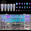 21 Grids Crystals Diamonds Nail Strasssteine ​​Set 3100pcs FlatBack Strasssteine ​​Kit funkelnde Nail Art mit 1 Stift für Dekorationen