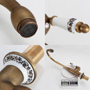 Antik-Messing-Finish Küchenarmatur Bronze Einhand-Warm- und Kaltwasser-Waschtischarmatur 360 drehbare Waschbecken-Mischbatterien EK5013