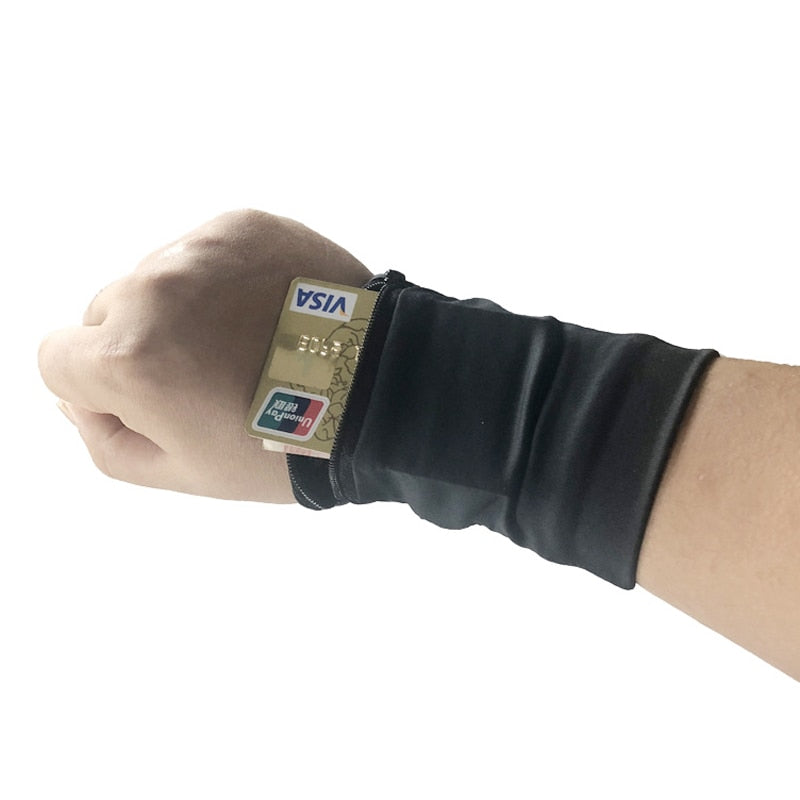 Portable Sport Armband Run Bag Wristband Badminton Tennis Sweatband Wrist Support Pocket Wrist Wallet Pouch