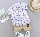 Sommer Baby Jungen Kleidung Set Infant Cartoon Dinosaurier Print Kurzarm Shirt + Hose 1 2 3 4 Jahre Kind Kleinkind Jungen Outfit